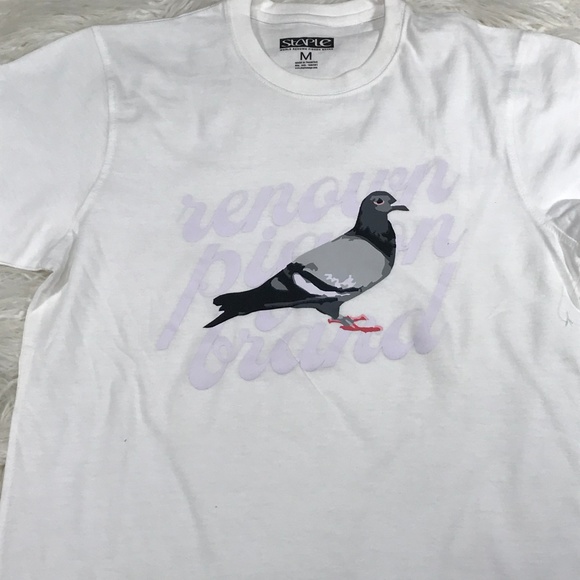 STAPLE PIGEON RENOWN PIGEON BRAND S/S SHIRT WHITE - Picture 3 of 3